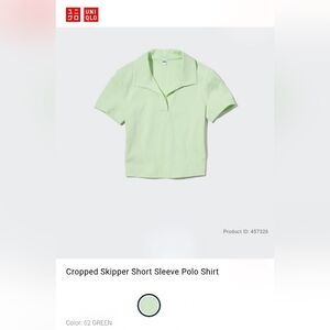 NWOT Uniqlo Cropped Skipper Short Sleeve Polo Shirt